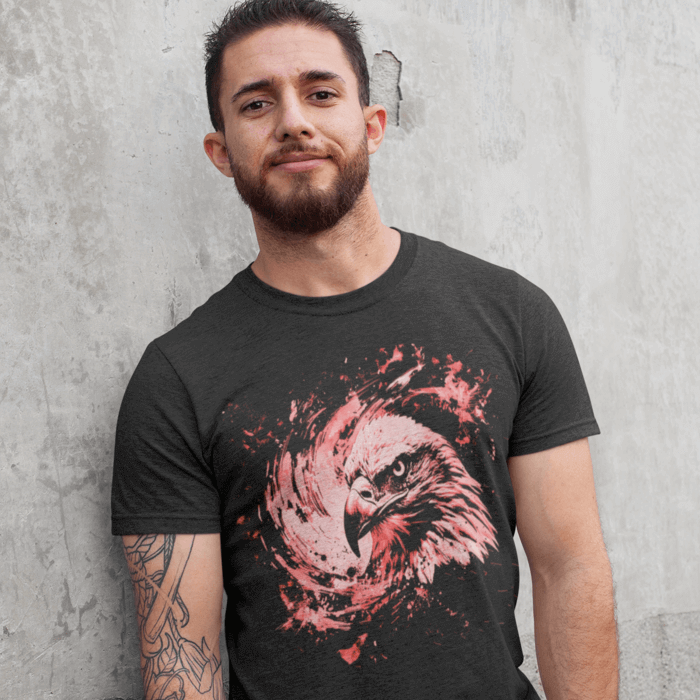 red american eagle ink art tee