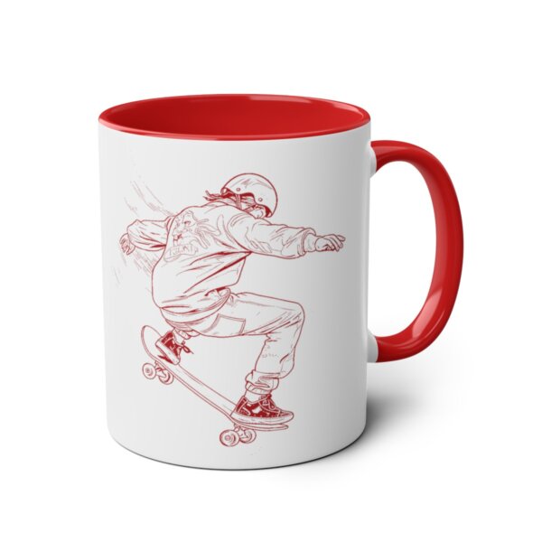 Personalized Skateboarding Two-Tone Coffee Mugs, 11oz - Image 25