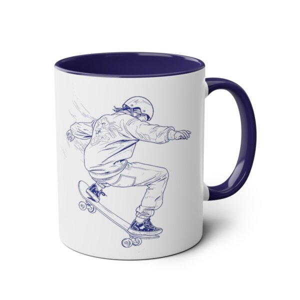 Personalized Skateboarding Two-Tone Coffee Mugs, 11oz - Image 35