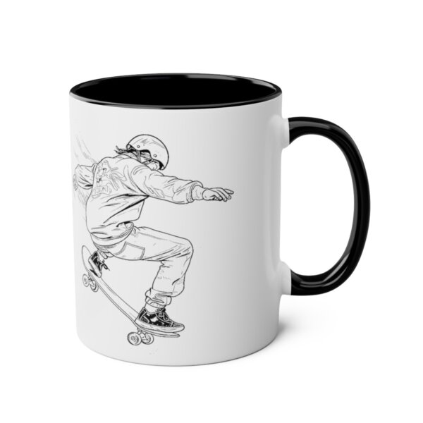 Personalized Skateboarding Two-Tone Coffee Mugs, 11oz - Image 5