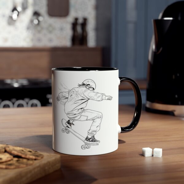 Personalized Skateboarding Two-Tone Coffee Mugs, 11oz - Image 10