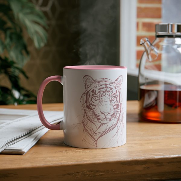 Personalized Tiger Two-Tone Coffee Mugs, 11oz - Image 16