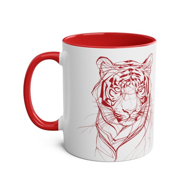 Personalized Tiger Two-Tone Coffee Mugs, 11oz - Image 22