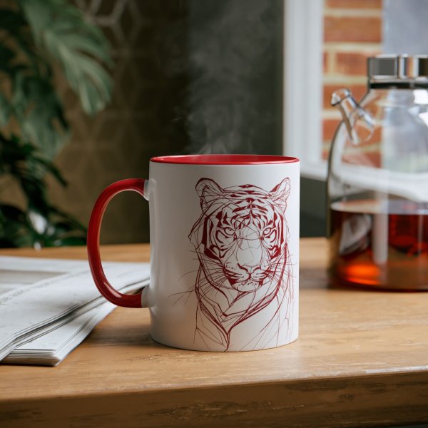 Personalized Tiger Two-Tone Coffee Mugs, 11oz - Image 26