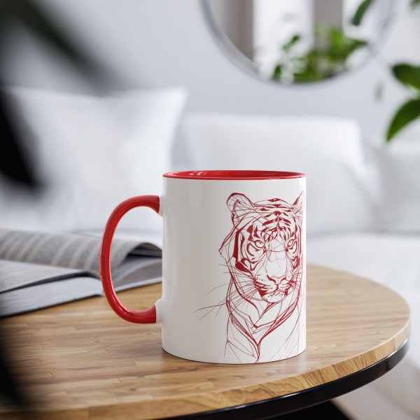 Personalized Tiger Two-Tone Coffee Mugs, 11oz - Image 27