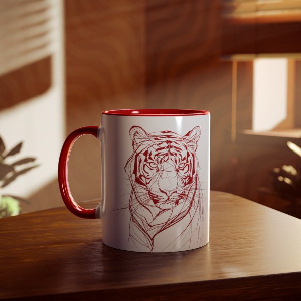 Personalized Tiger Two-Tone Coffee Mugs, 11oz - Image 28