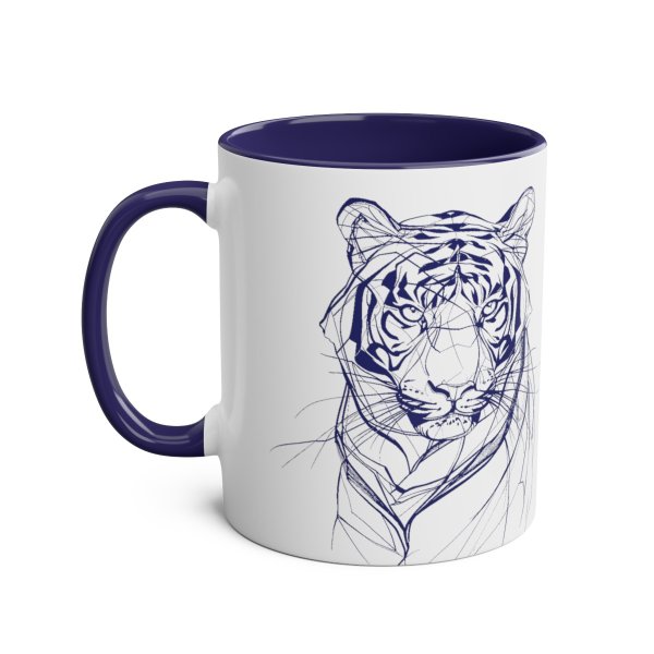 Personalized Tiger Two-Tone Coffee Mugs, 11oz - Image 32