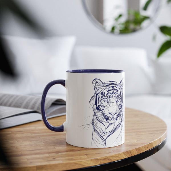 Personalized Tiger Two-Tone Coffee Mugs, 11oz - Image 37