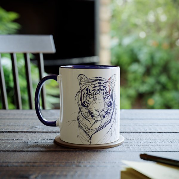 Personalized Tiger Two-Tone Coffee Mugs, 11oz - Image 39