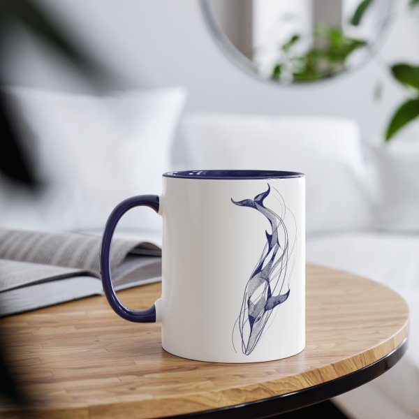 Personalized Whale Two-Tone Coffee Mugs, 11oz - Image 7