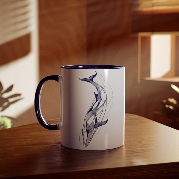 Personalized Whale Two-Tone Coffee Mugs, 11oz - Image 8