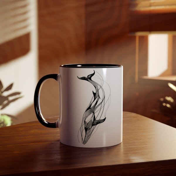 Personalized Whale Two-Tone Coffee Mugs, 11oz - Image 38