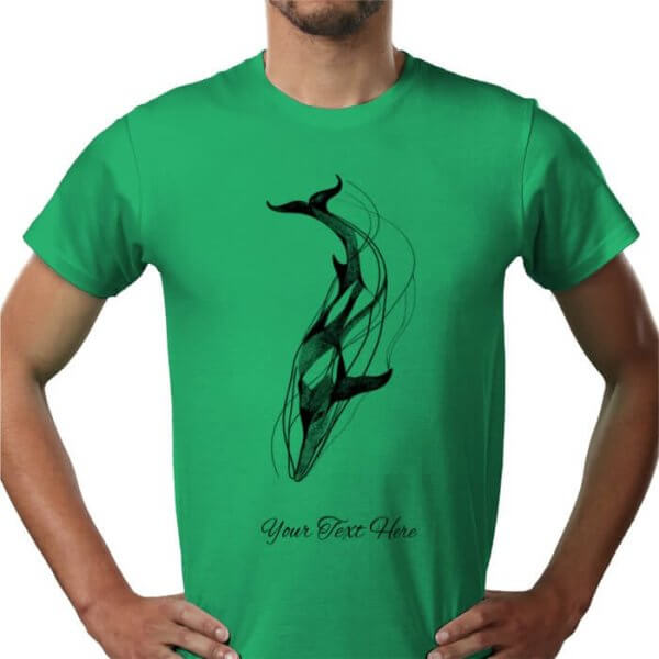 Personalised Unisex T-Shirt Front-Back Text (Whale design) - Image 35