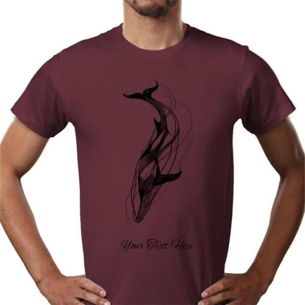 Personalised Unisex T-Shirt Front-Back Text (Whale design) - Image 34