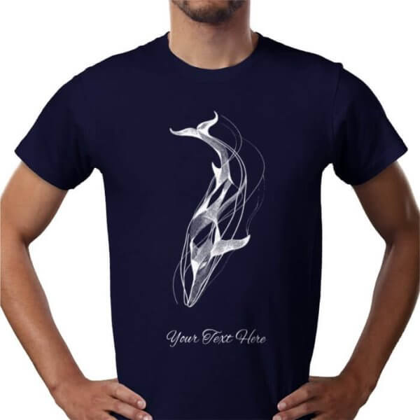 Personalised Unisex T-Shirt Front-Back Text (Whale design) - Image 32