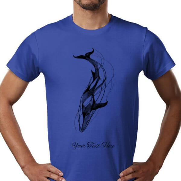 Personalised Unisex T-Shirt Front-Back Text (Whale design) - Image 28