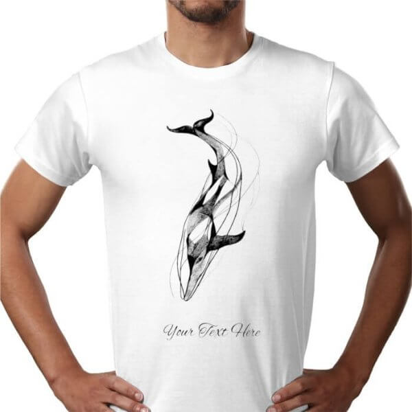 Personalised Unisex T-Shirt Front-Back Text (Whale design) - Image 27