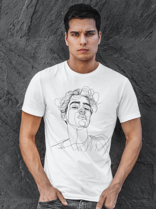 boy line drawing portrait