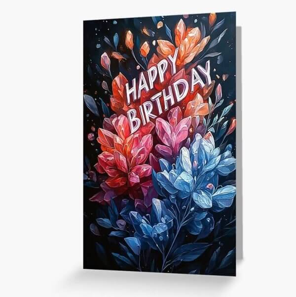 Flowers happy birthday card