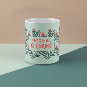 Normal is Boring Floral mug