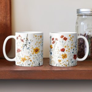 Vintage Coffee Mug, Floral Mug