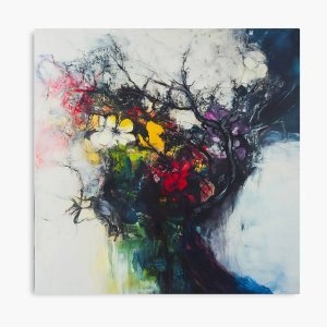 abstract floral head contemporary art on canvas