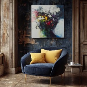 abstract floral head contemporary art on canvas