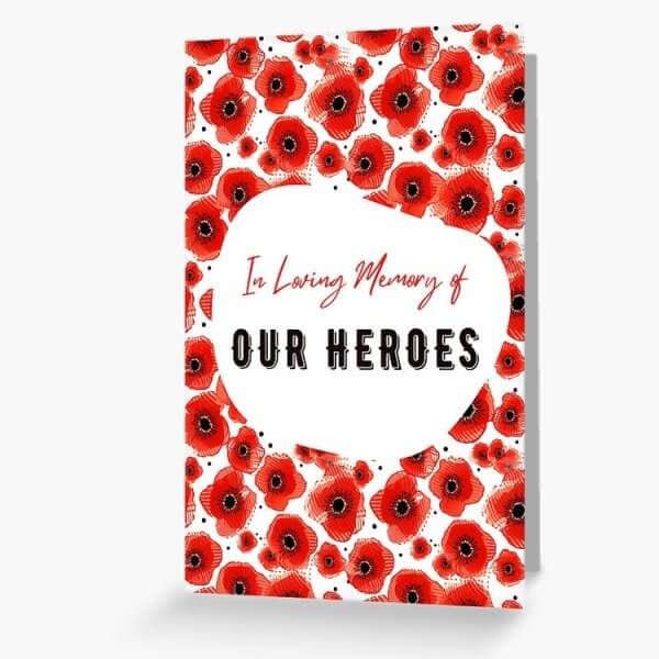 Remembrance Sunday card, In Loving Memory of Our Heroes.