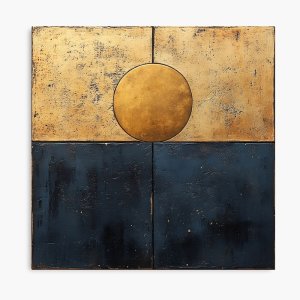 Gold moon Contemporary Abstract Wall Art