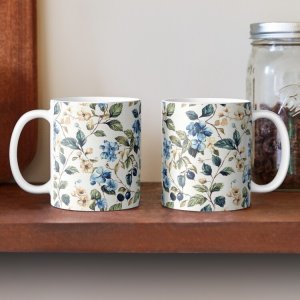 Antique Floral Coffee Mug, 11oz