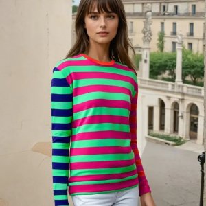 Women Stripes Sweatshirt Sweater