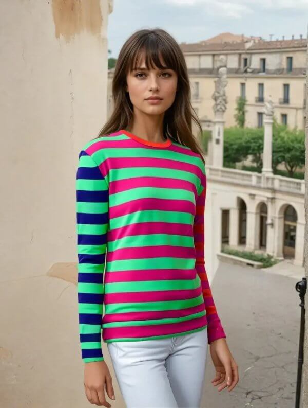 Women Stripes Sweatshirt Sweater