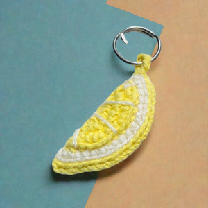 Handmade Crochet Fruit Slice Key chain , 100% cotton