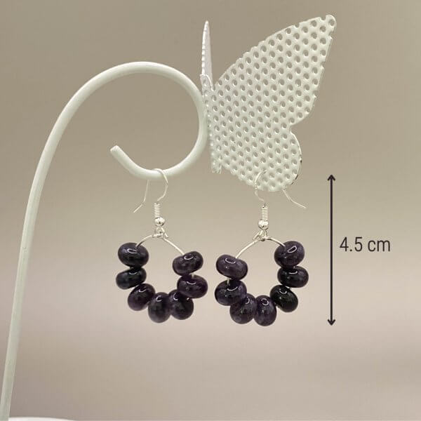 Handmade Amethyst Gemstone Hoop Earrings – 925 Sterling Silver Hooks | February Birthstone Jewelry | Gift Wrapped with Custom Message