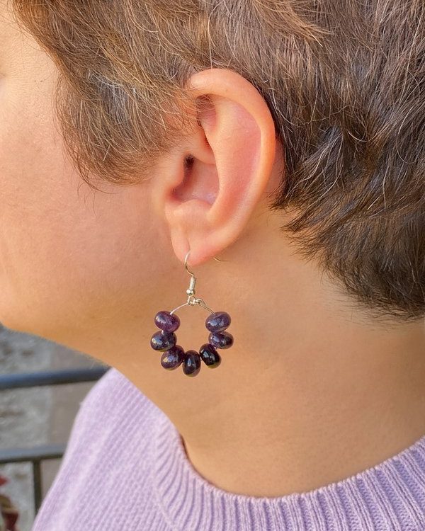 Amethyst silver earrings