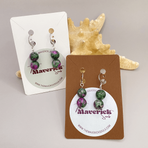 handmade natural ruby zoisite anyolite earrings gift