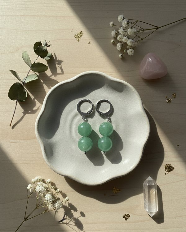 Green Aventurine Crystal Earrings: Luck, prosperity, abundance and growth