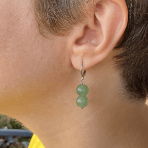 Handmade Natural Green Aventurine Earrings – Healing Crystal Gemstone Dangle Earrings – Stainless Steel Hooks, Natural Crystal, Great Gift Idea with Gift Wrap & Custom Message