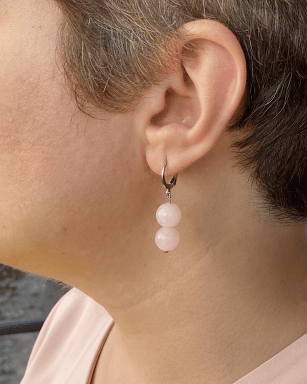 Rose Quartz Crystal Earrings: Love, compassion, emotional healing