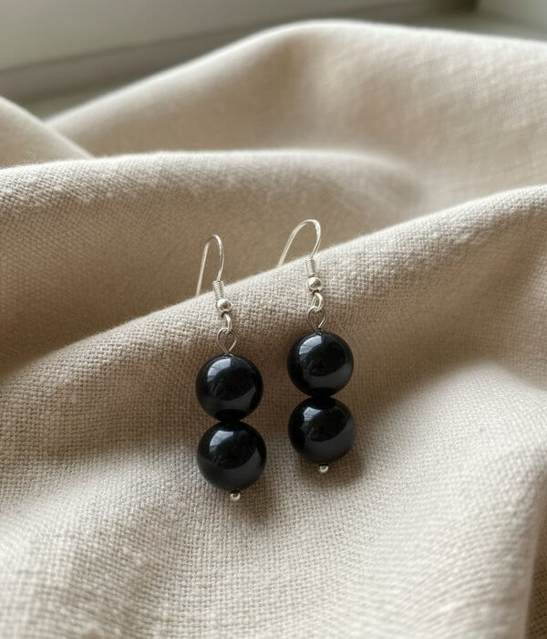 Golden Sheen Obsidian Earrings: Handmade Sterling Silver Dangle Jewelry