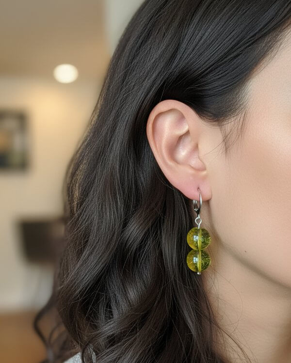 Peridot Crystal Gemstone Earrings – Abundance, renewal, positive energy