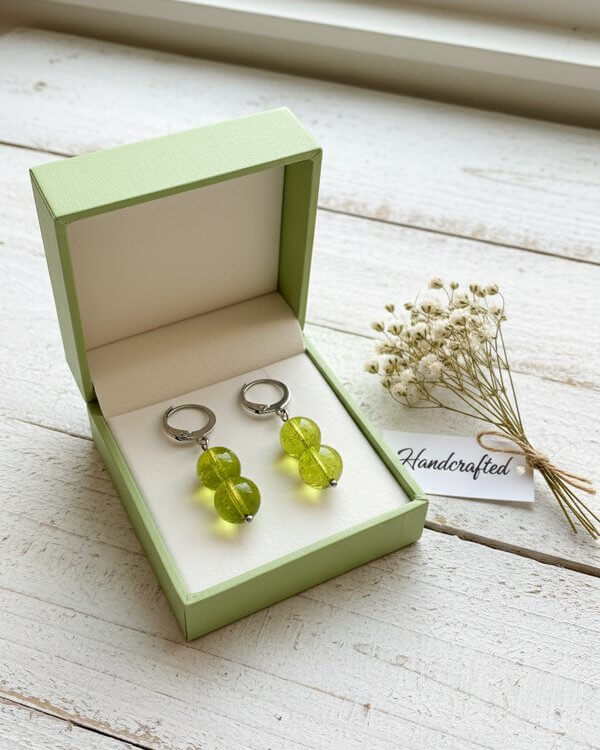 Peridot Crystal Gemstone Earrings – Abundance, renewal, positive energy