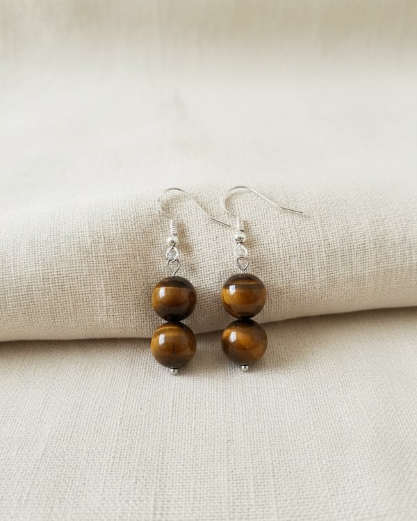 Tiger's Eye Crystal Earrings – Courage, confidence, protection