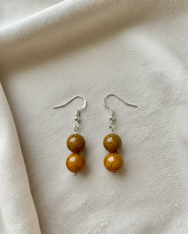Dragon Vein Agate Crystal Earrings – Strength, protection, creativity, and energy flow