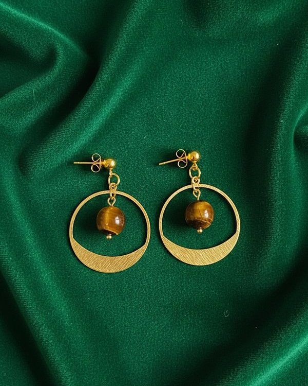 Tiger's Eye Gemstone Earrings: Courage, confidence, protection