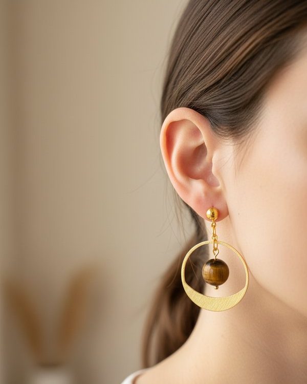 Tiger's Eye Gemstone Earrings: Courage, confidence, protection