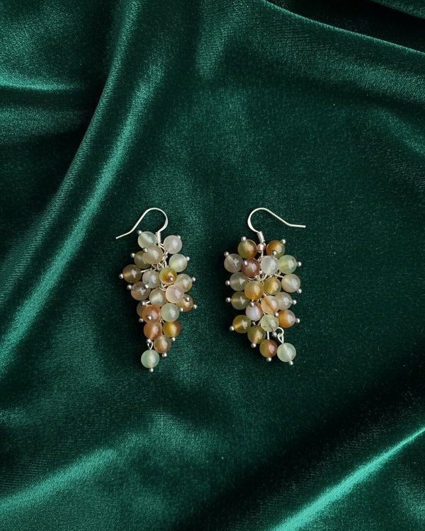 Agate Grape Cluster Earrings