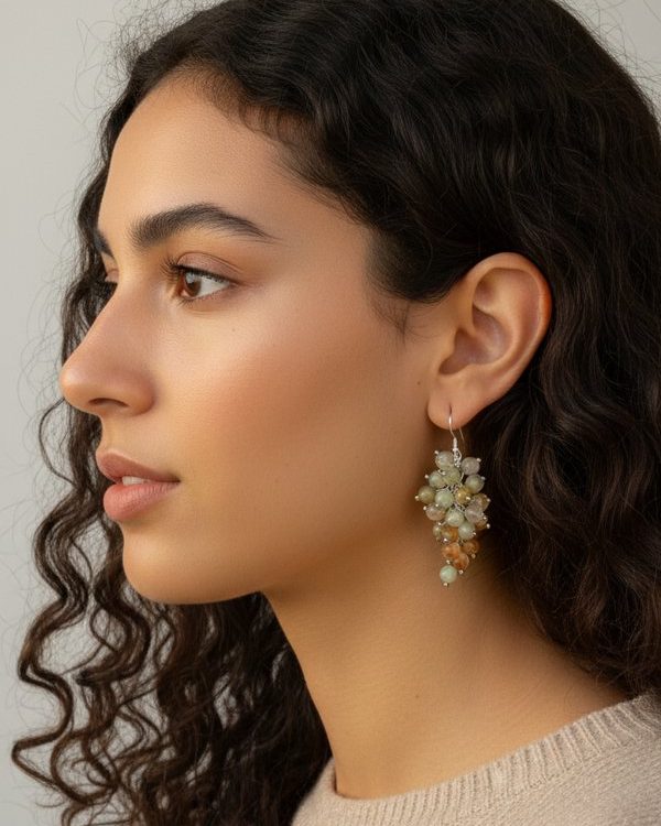 Agate Grape Cluster Earrings