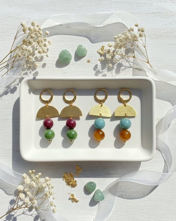 Tourmaline Earrings: Vitality, growth, communication, creativity and intellect