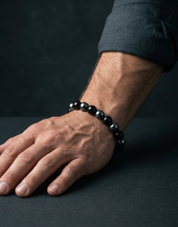 Father's Day Gift Bracelet | Black Tourmaline - Hematite | Protection - Calm | Gift for Dad